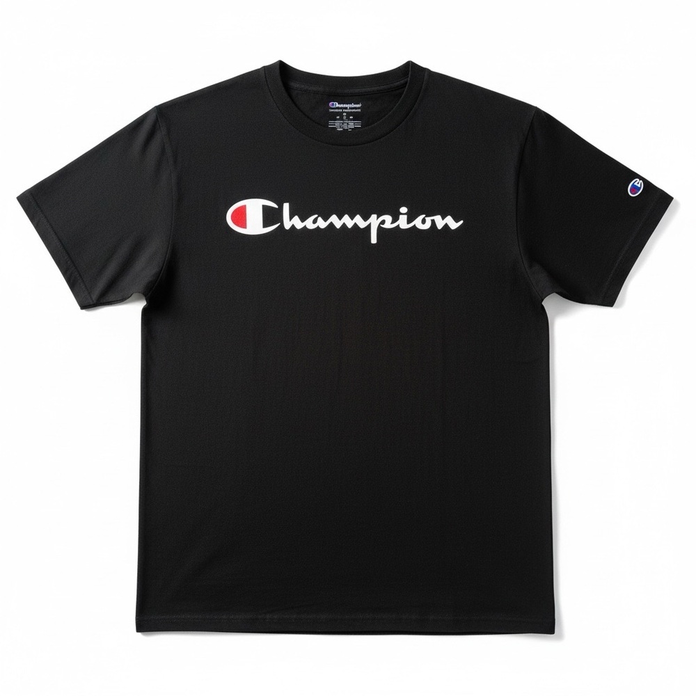 Champion Men's Black Tee with Logo